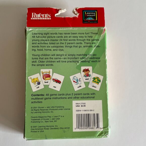 Learning Horizons Parents Magazine Picture Pairs 50 Game Cards - Picture 6 of 8